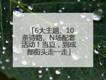6大主题、10条诗路、N场配套活动！当夏，到成都街头走一走